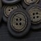 4 Pieces Brown Faux Wood Plastic Buttons Four Hole 27mm 1 1/8"